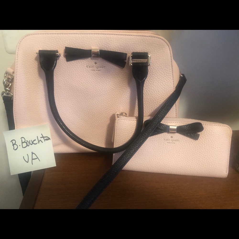 Kate spade baby pink crossbody bag and wallet set